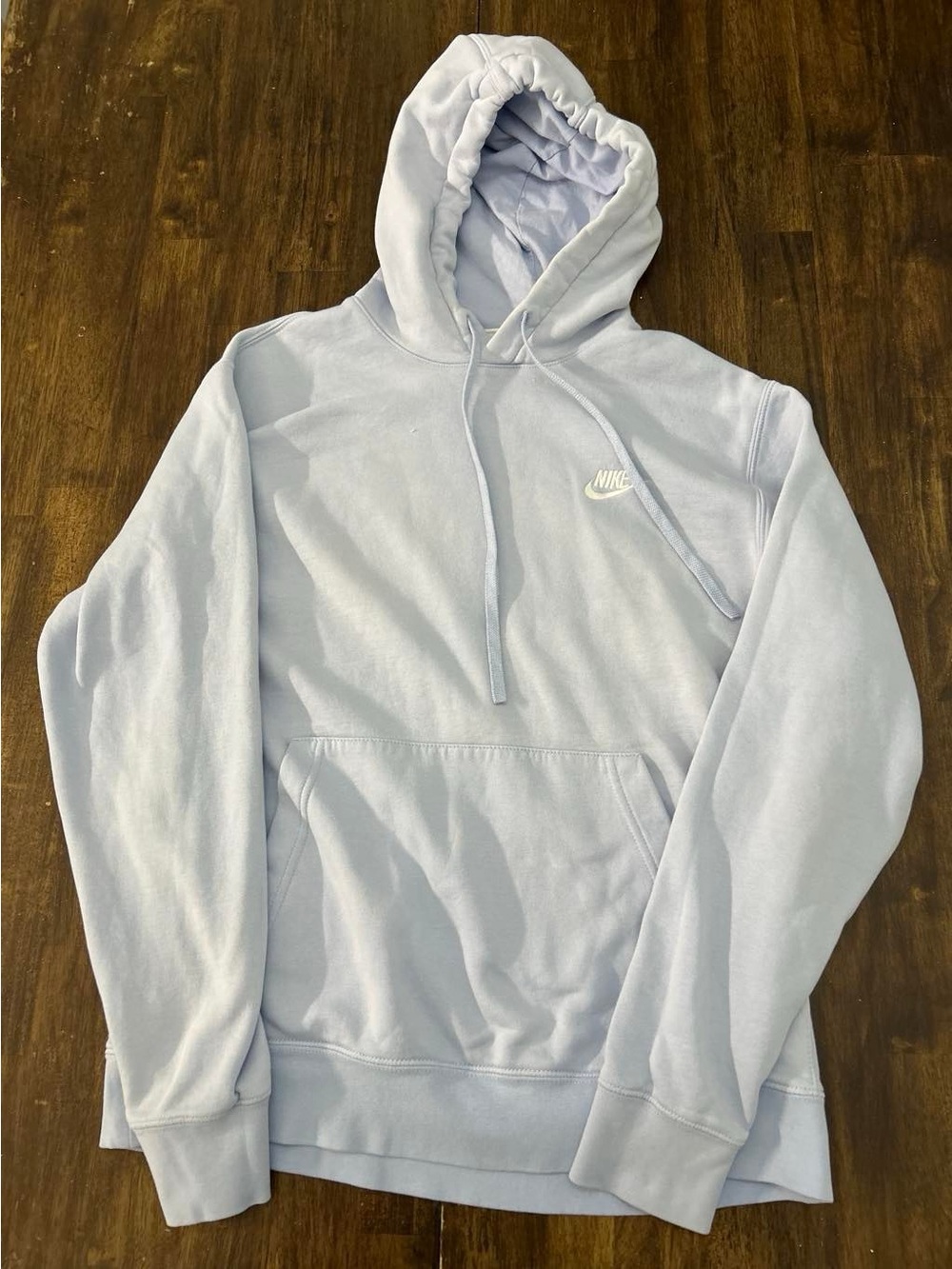 Nike Light Blue Crewneck Hoodie with Drawstring